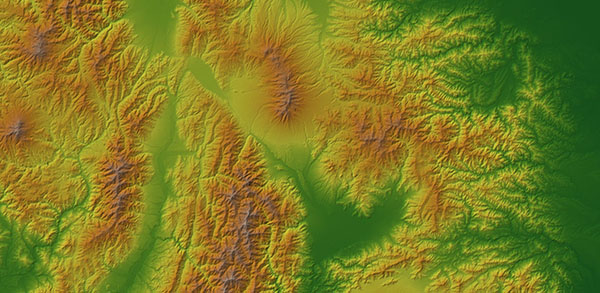 screenshot showing colored terrain